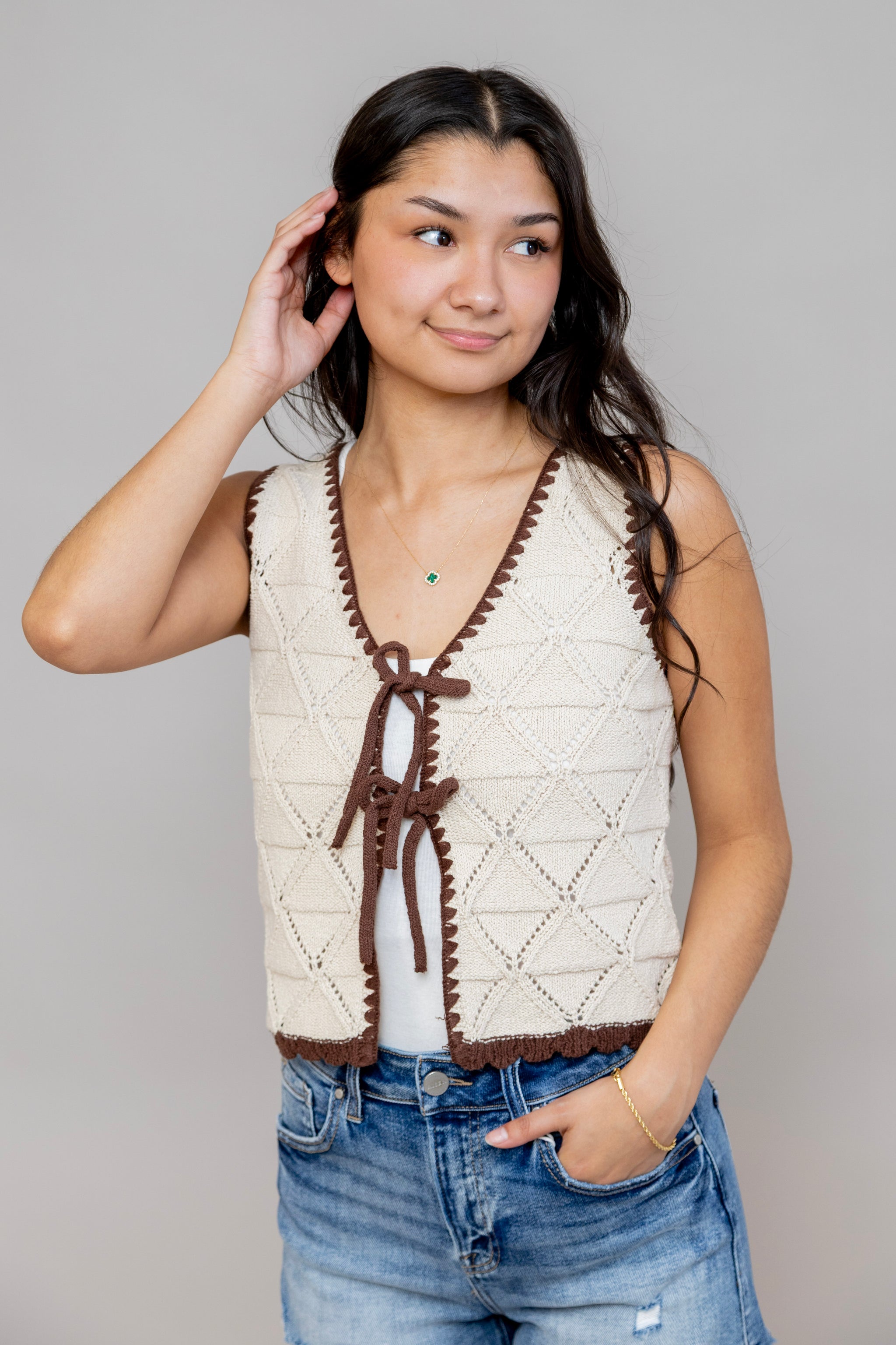 Tell Me More Knit Vest – Aqua B Boutique