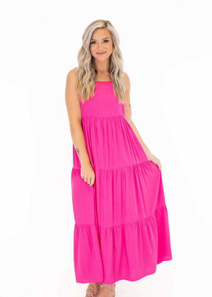 maxi dress in pink