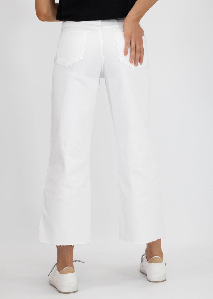 white crop wide leg jeans