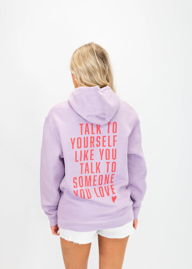 graphic hoodie, love, purple, spring