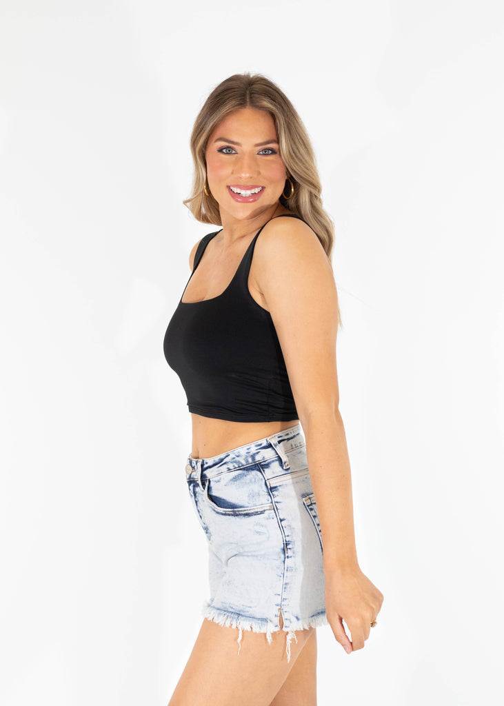 black cropped tank