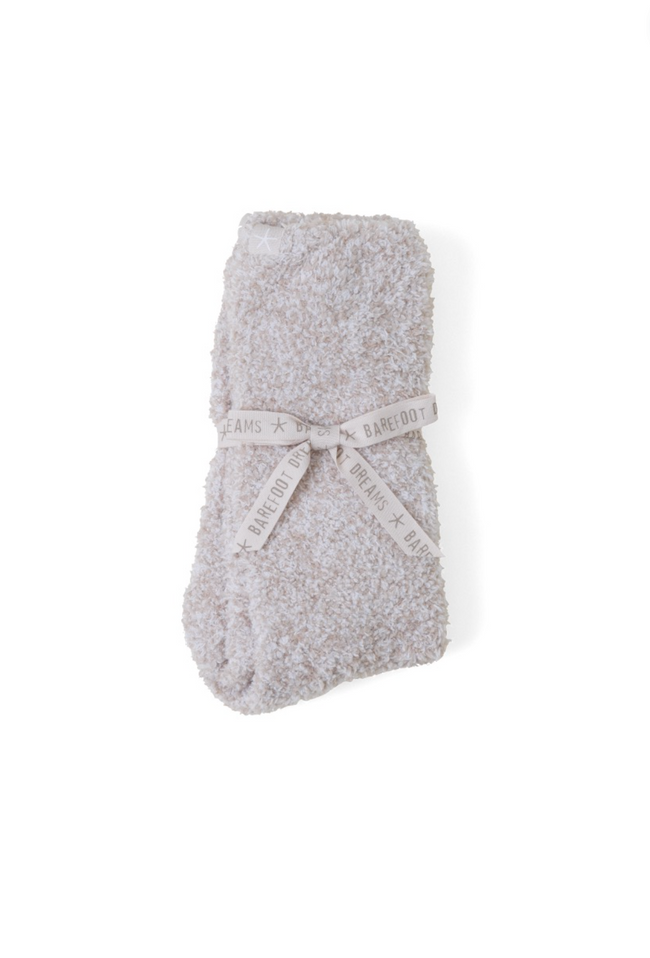 Barefoot Dreams Heathered Socks - Stone/White